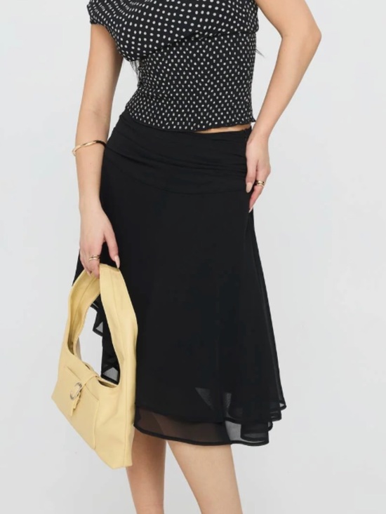 Princess Polly Dresses & Skirts - Princess Polly Black A-Line Midi Skirt